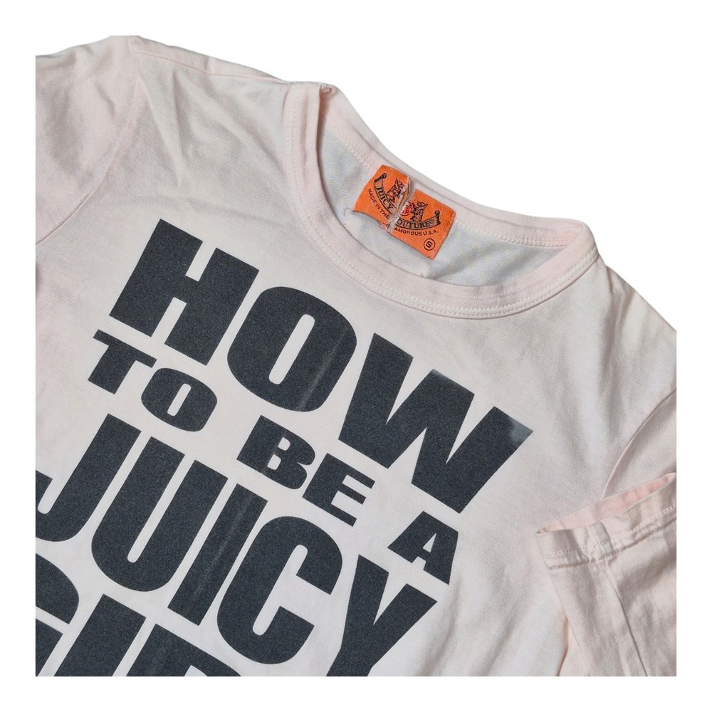 VTG Juicy Couture Y2K Womens S Pink How To Be A Juicy Girl Long Sleeve Shirt USA